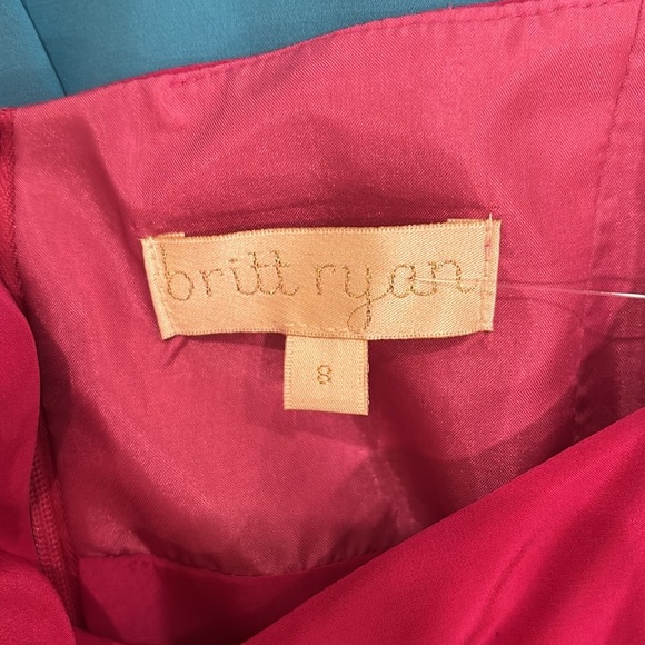 Britt Ryan Silk Tiered Strapless Colorblock Dress Size 8 NWT - Picture 4 of 5